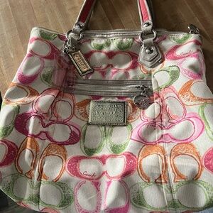 Coach Multicolor Signature Tote Bag
